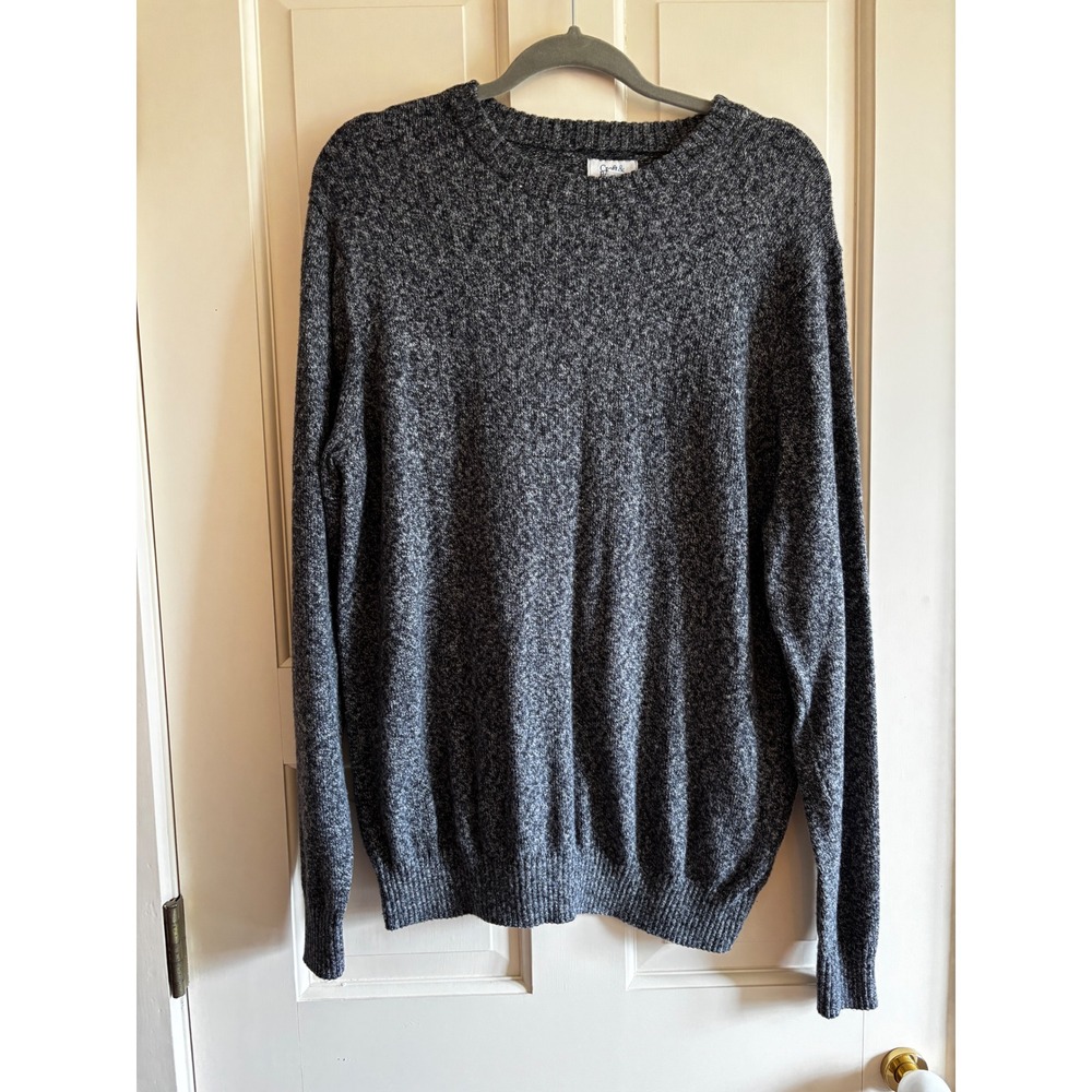 Croft & Barrow Mens Crew Neck Sweater Marled Charcoal Grey Knit Pullover XL - Picture 1 of 4